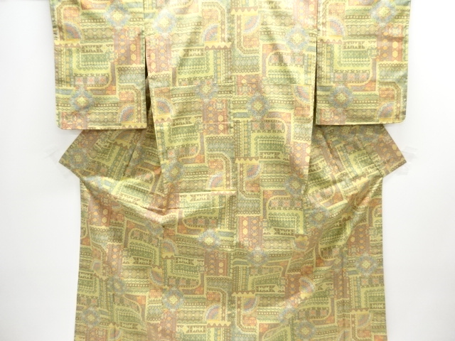 JAPANESE KIMONO / OMESHI / NISHIJIN-ORI / UNUSED / WOVEN FLOWER CREST